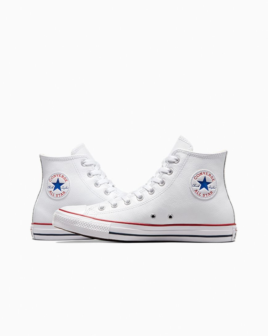 Tenisky Vysoke Converse Chuck Taylor All Star Kozene Damske Biele | SK SKYEF5